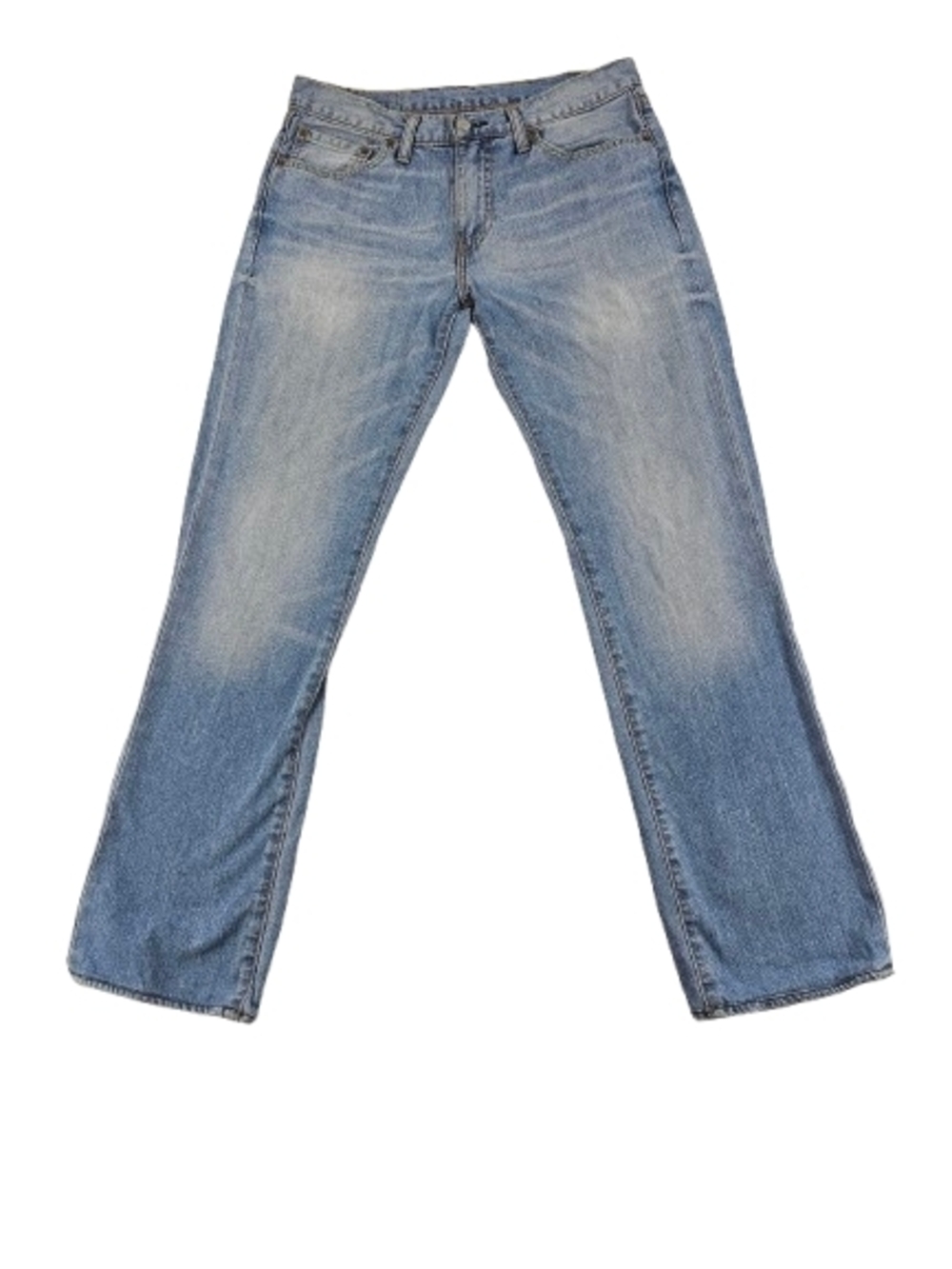 Levi's 511 Slim Fit Light Stone Wash Men's 33x34 Whiskered Denim Blue Jeans